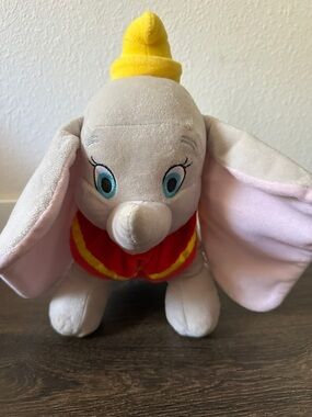 Disney Dumbo Plush Flying Elephant Super Soft Stuffed Animal 12” Yellow Hat